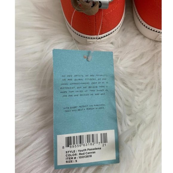TOMS Red Canvas Pasadena Slip-On Sneaker - Picture 10 of 13